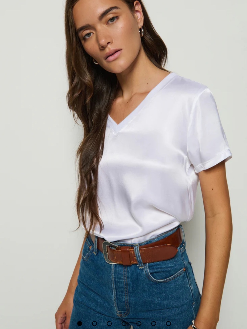 Nation June hammered satin tee in white size L